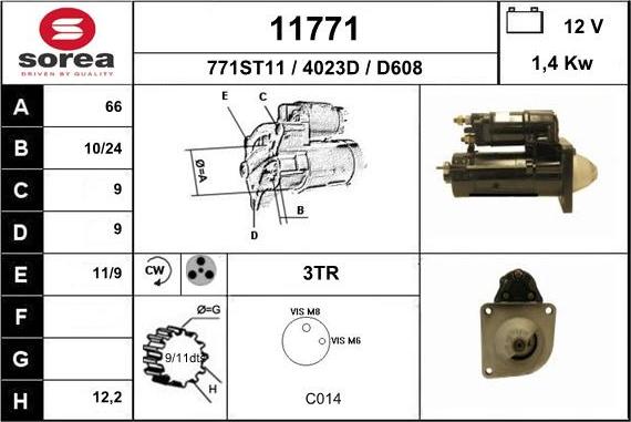 EAI 11771 - Стартер mashina-shop.ru