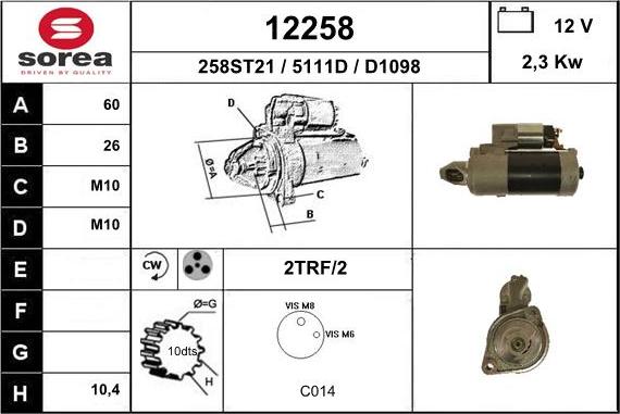 EAI 12258 - Стартер mashina-shop.ru