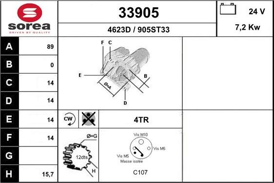 EAI 33905 - Стартер mashina-shop.ru