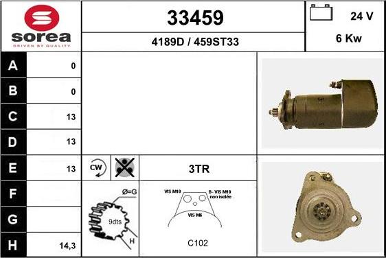 EAI 33459 - Стартер mashina-shop.ru