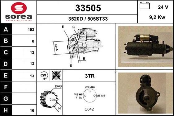 EAI 33505 - Стартер mashina-shop.ru