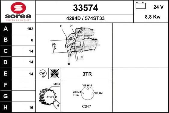 EAI 33574 - Стартер mashina-shop.ru