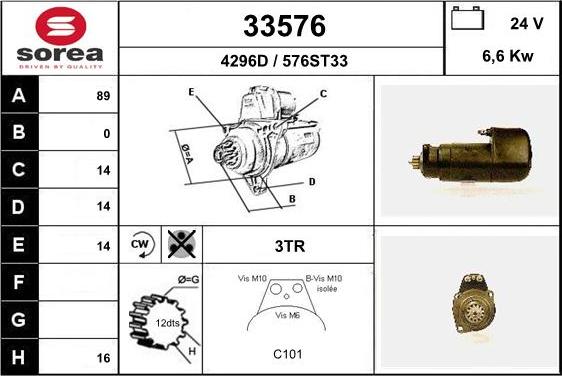 EAI 33576 - Стартер mashina-shop.ru