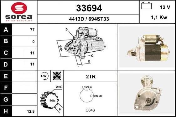 EAI 33694 - Стартер mashina-shop.ru