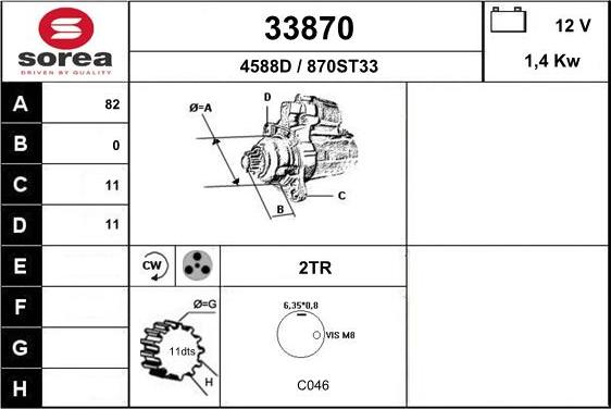 EAI 33870 - Стартер mashina-shop.ru