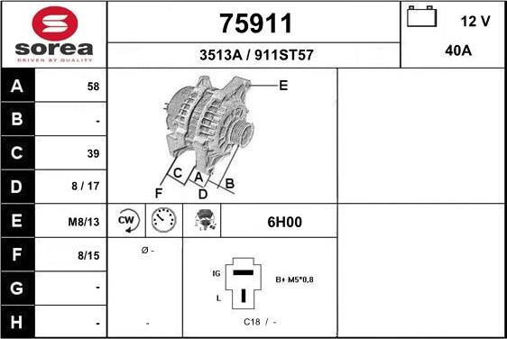 EAI 75911 - Генератор mashina-shop.ru