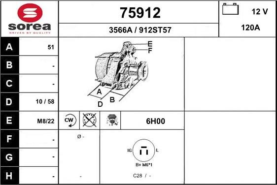 EAI 75912 - Генератор mashina-shop.ru