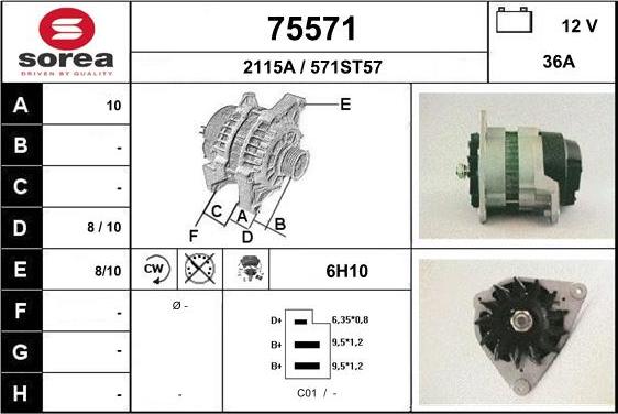 EAI 75571 - Генератор mashina-shop.ru