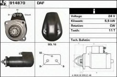 EDR 914870 - Стартер mashina-shop.ru