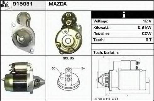 EDR 915981 - Стартер mashina-shop.ru