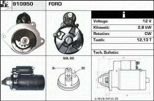 EDR 910950 - Стартер mashina-shop.ru