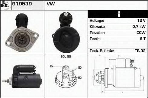 EDR 910530 - Стартер mashina-shop.ru