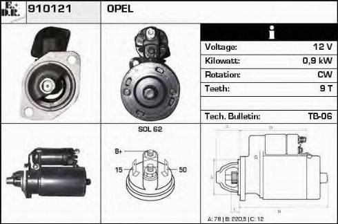 EDR 910121 - Стартер mashina-shop.ru