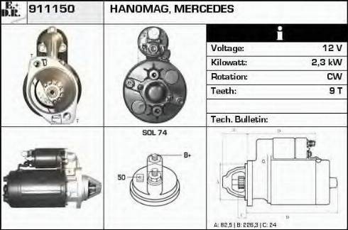 EDR 911150 - Стартер mashina-shop.ru