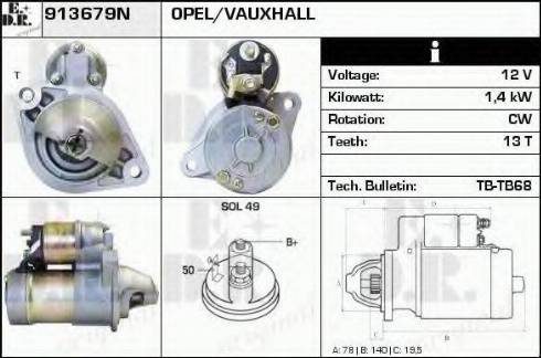 EDR 913679N - Стартер mashina-shop.ru