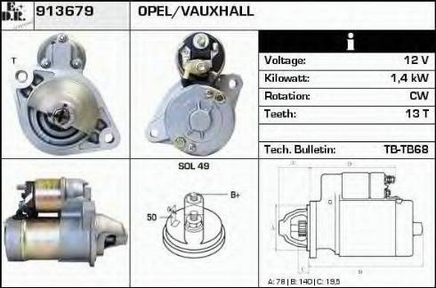 EDR 913679 - Стартер mashina-shop.ru