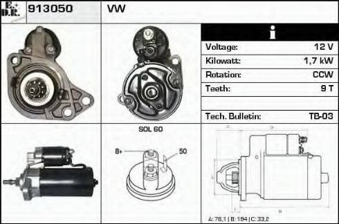 EDR 913050 - Стартер mashina-shop.ru