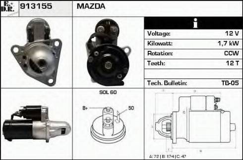 EDR 913155 - Стартер mashina-shop.ru