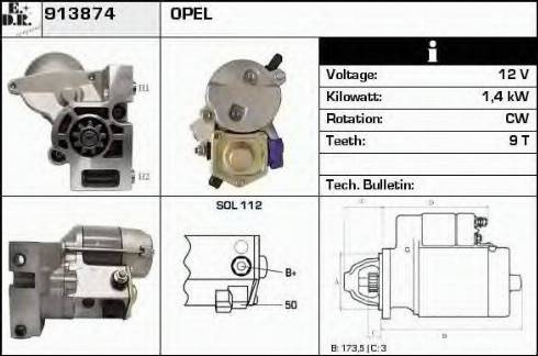 EDR 913874 - Стартер mashina-shop.ru