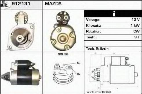 EDR 912131 - Стартер mashina-shop.ru