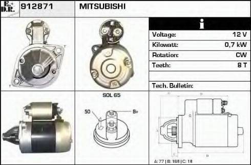 EDR 912871 - Стартер mashina-shop.ru