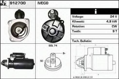 EDR 912700 - Стартер mashina-shop.ru