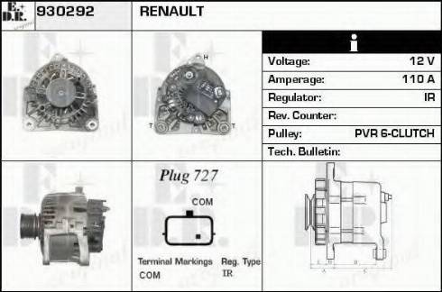 EDR 930292 - Генератор mashina-shop.ru