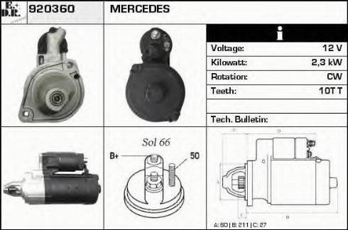 EDR 920360 - Стартер mashina-shop.ru