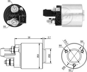 ERA 227459 - Тяговое реле, соленоид, стартер mashina-shop.ru