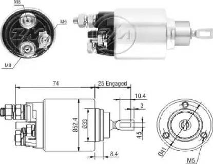 ERA 227034 - Тяговое реле, соленоид, стартер mashina-shop.ru