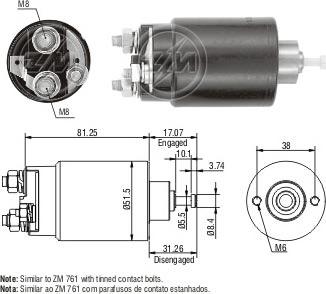 ERA ZM1761C - Тяговое реле, соленоид, стартер mashina-shop.ru