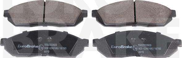 Eurobrake 5502222603 - Тормозные колодки, дисковые, комплект mashina-shop.ru