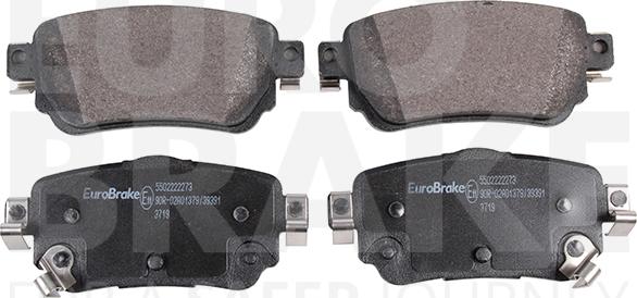 Eurobrake 5502222273 - Тормозные колодки, дисковые, комплект mashina-shop.ru