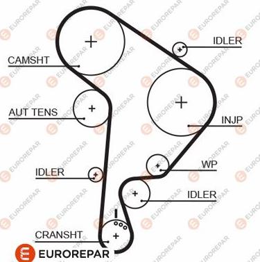 EUROREPAR 1633129480 - Зубчатый ремень ГРМ mashina-shop.ru