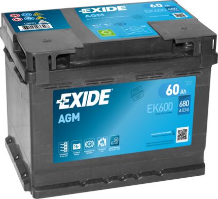 Exide EK600 - Стартерная аккумуляторная батарея, АКБ mashina-shop.ru