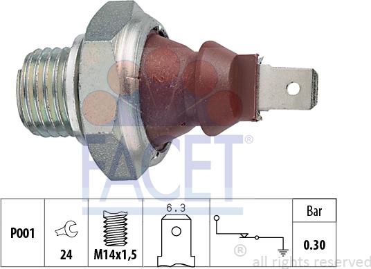 FACET 7.0023 - Датчик, давление масла mashina-shop.ru