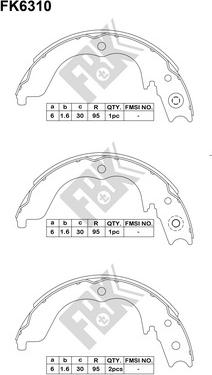 FBK FK6310 - Комплект тормозных колодок, барабанные mashina-shop.ru