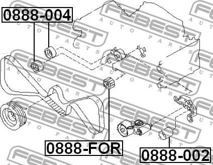 Febest 0888-FOR - Направляющий ролик, зубчатый ремень ГРМ mashina-shop.ru