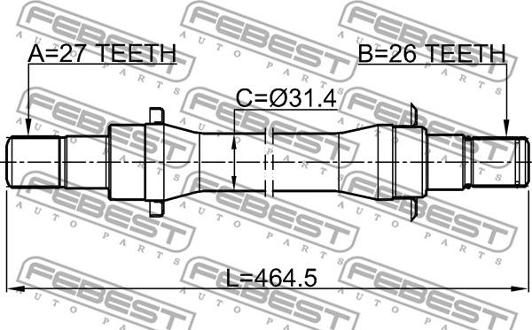 Febest 2212-SP4WDMT - Приводной вал mashina-shop.ru