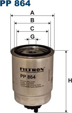 Filtron PP864 - Топливный фильтр mashina-shop.ru