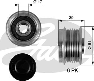 Gates OAP7042 - Шкив генератора, муфта mashina-shop.ru