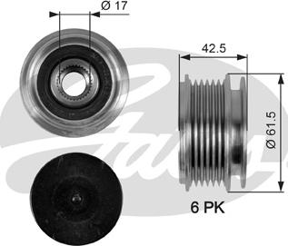 Gates OAP7047 - Шкив генератора, муфта mashina-shop.ru