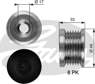 Gates OAP7054 - Шкив генератора, муфта mashina-shop.ru