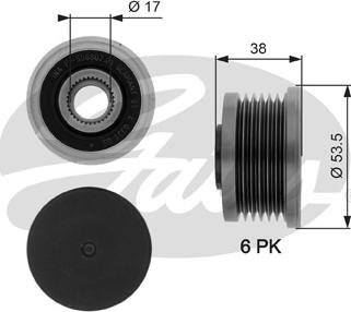 Gates OAP7081 - Шкив генератора, муфта mashina-shop.ru