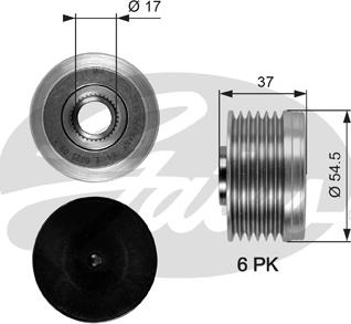 Gates OAP7034 - Шкив генератора, муфта mashina-shop.ru