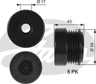 Gates OAP7031 - Шкив генератора, муфта mashina-shop.ru