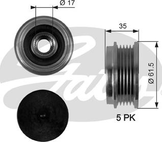 Gates OAP7076 - Шкив генератора, муфта mashina-shop.ru