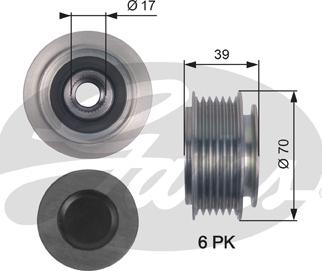 Gates OAP7143 - Шкив генератора, муфта mashina-shop.ru