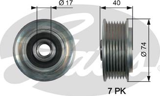 Gates OAP7159 - Шкив генератора, муфта mashina-shop.ru