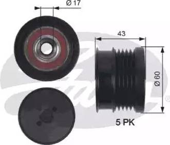 Gates OAP7134 - Шкив генератора, муфта mashina-shop.ru